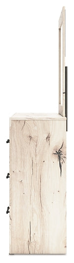 Lawroy Queen Panel Headboard with Mirrored Dresser