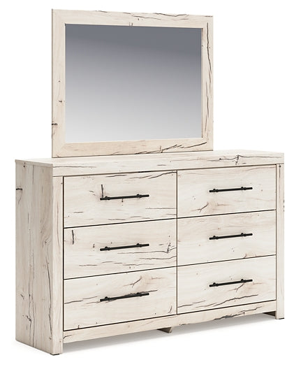 Lawroy Full Panel Storage Bed with Mirrored Dresser and Chest