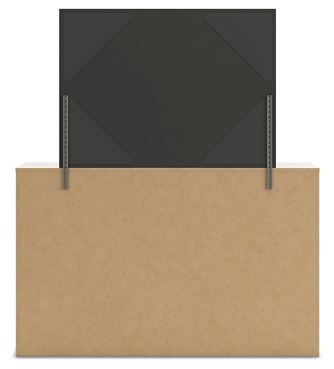 Lawroy Twin Panel Bed with Mirrored Dresser, Chest and Nightstand