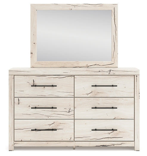 Lawroy King Panel Headboard with Mirrored Dresser and Chest