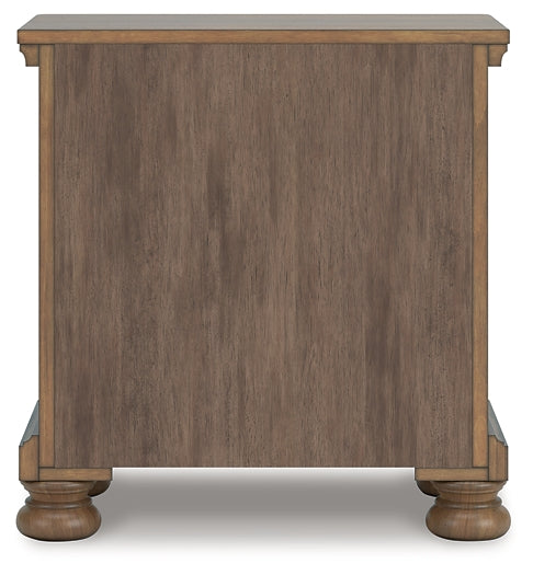 Feddinger Queen Storage Sleigh Bed with Mirrored Dresser and Nightstand