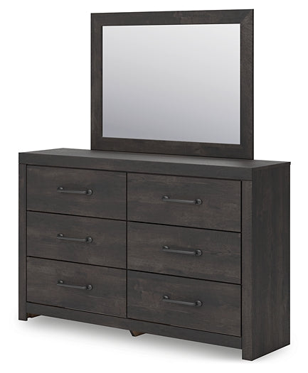 Hollivern Twin Panel Bed with Storage with Mirrored Dresser and Nightstand