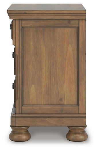 Feddinger King Panel Bed with Mirrored Dresser, Chest and Nightstand