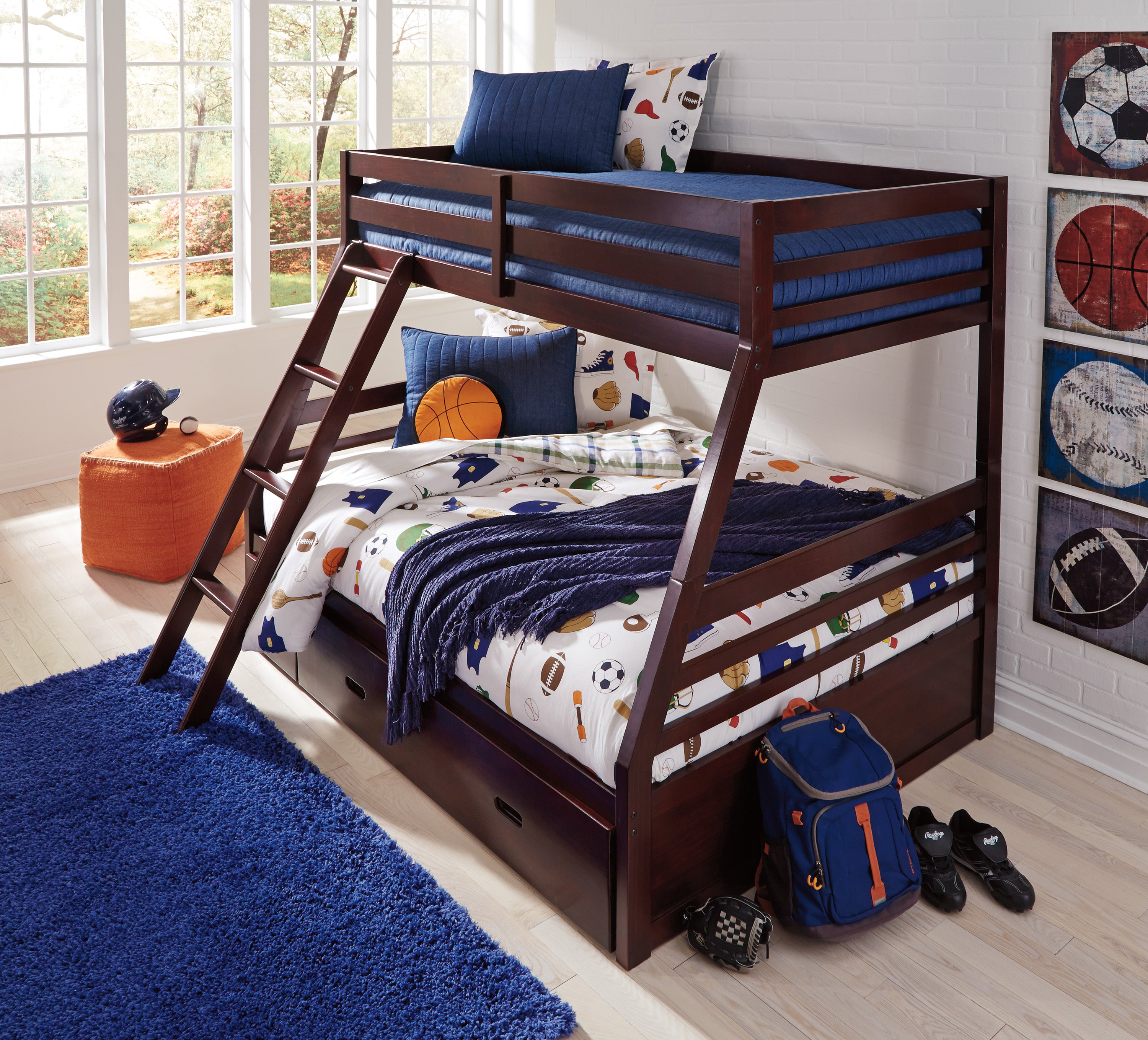 Halanton Twin over Full Bunk Bed with Storage