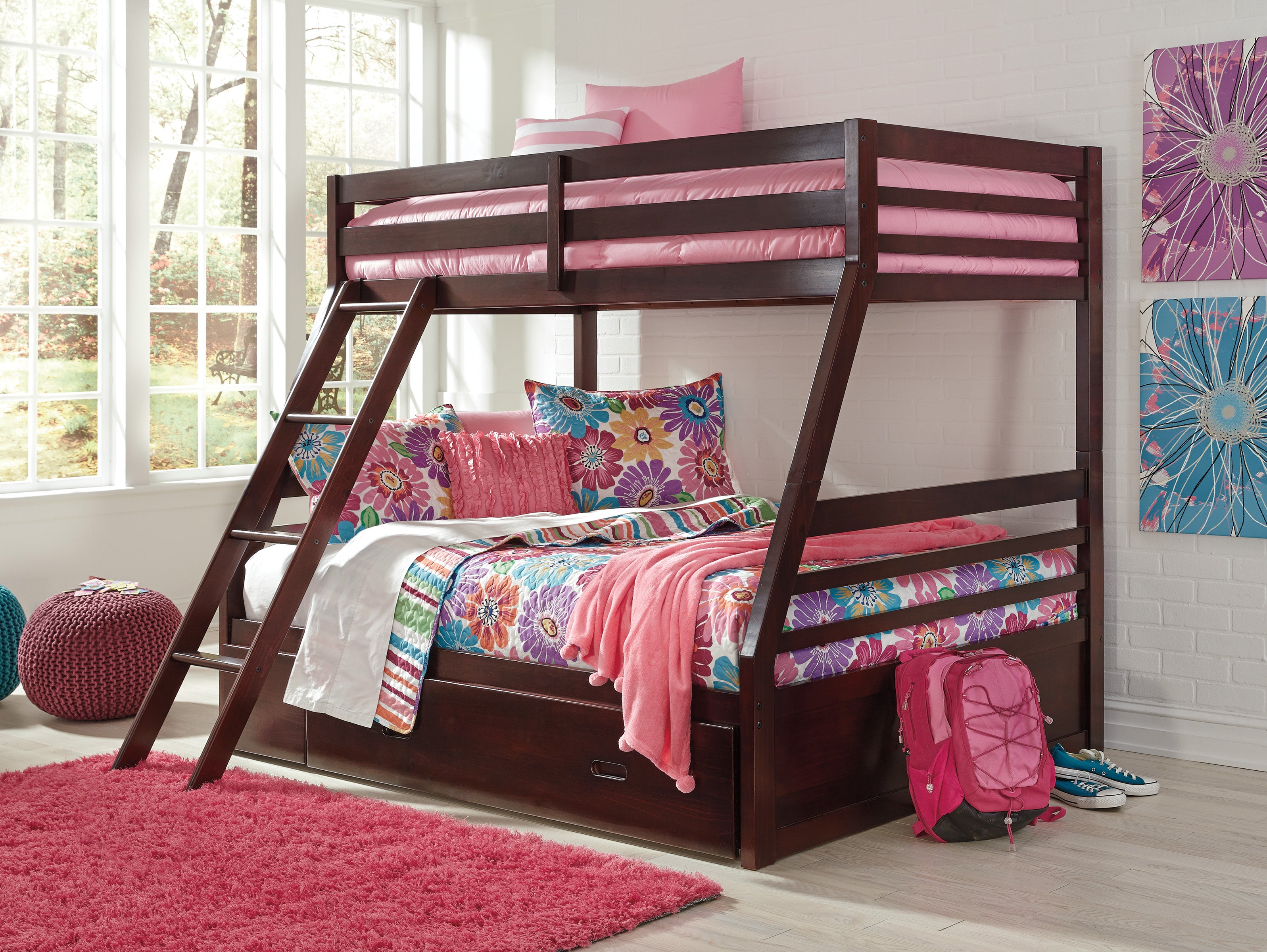 Halanton Twin over Full Bunk Bed with Storage