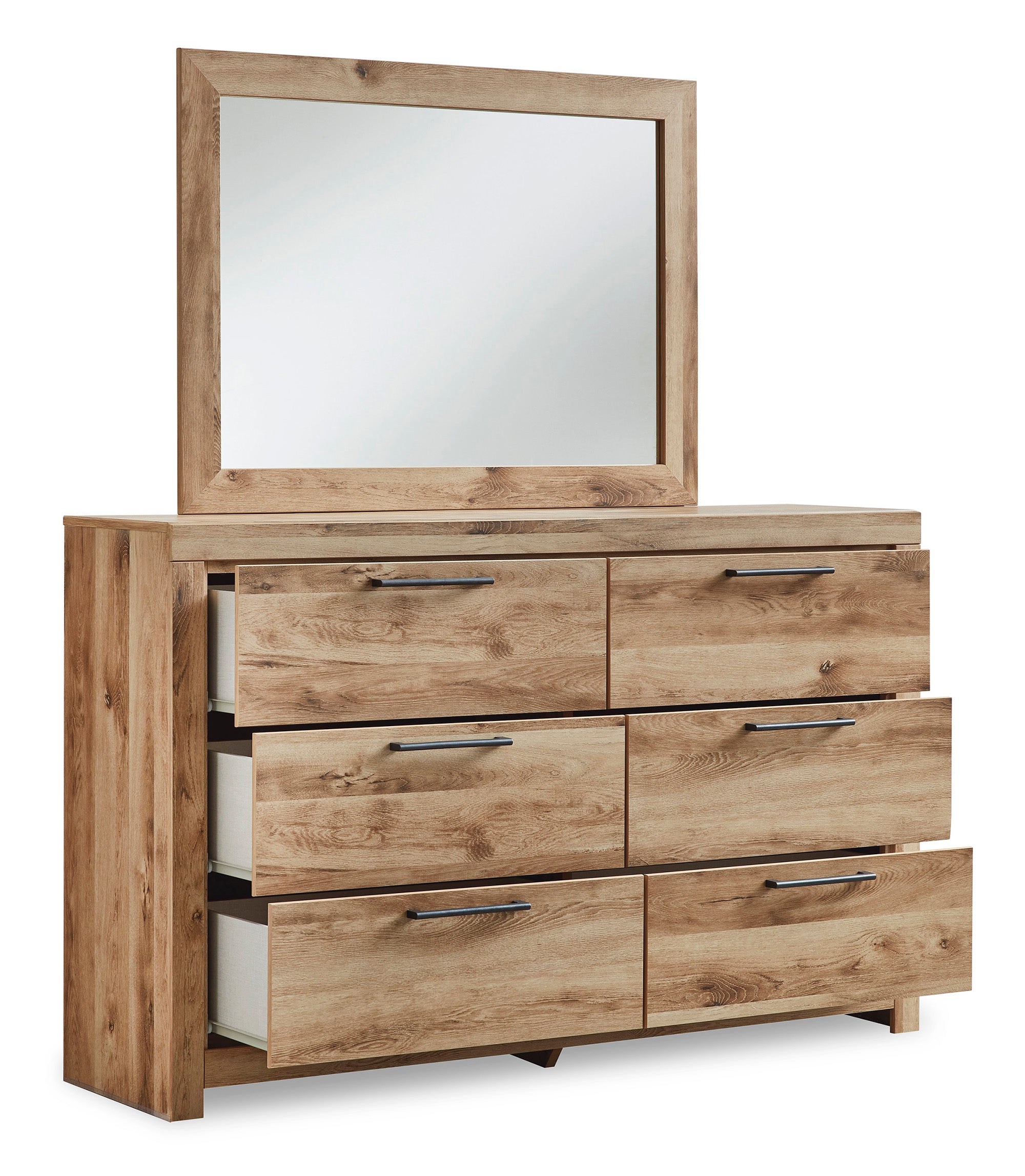 Hyanna Queen Panel Bed with Mirrored Dresser