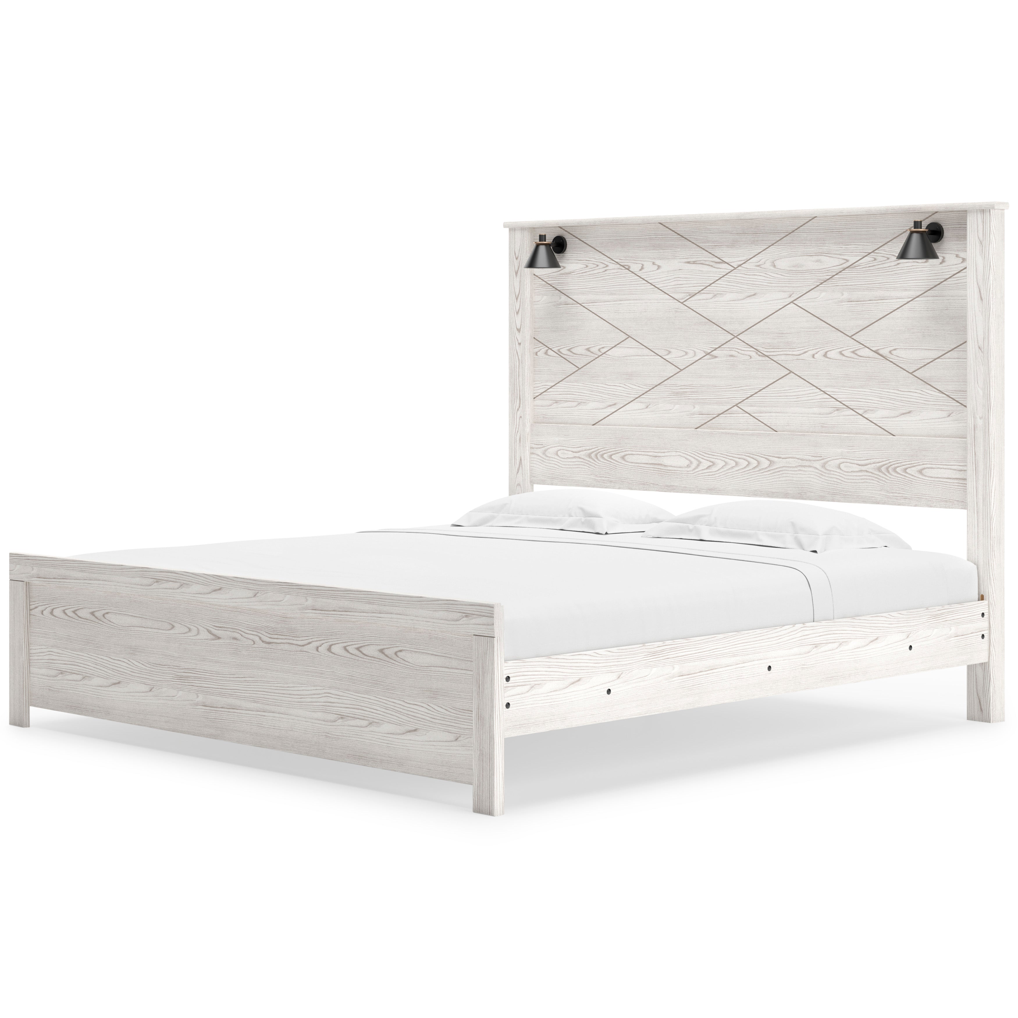 Gerridan King Panel Bed with Mirrored Dresser