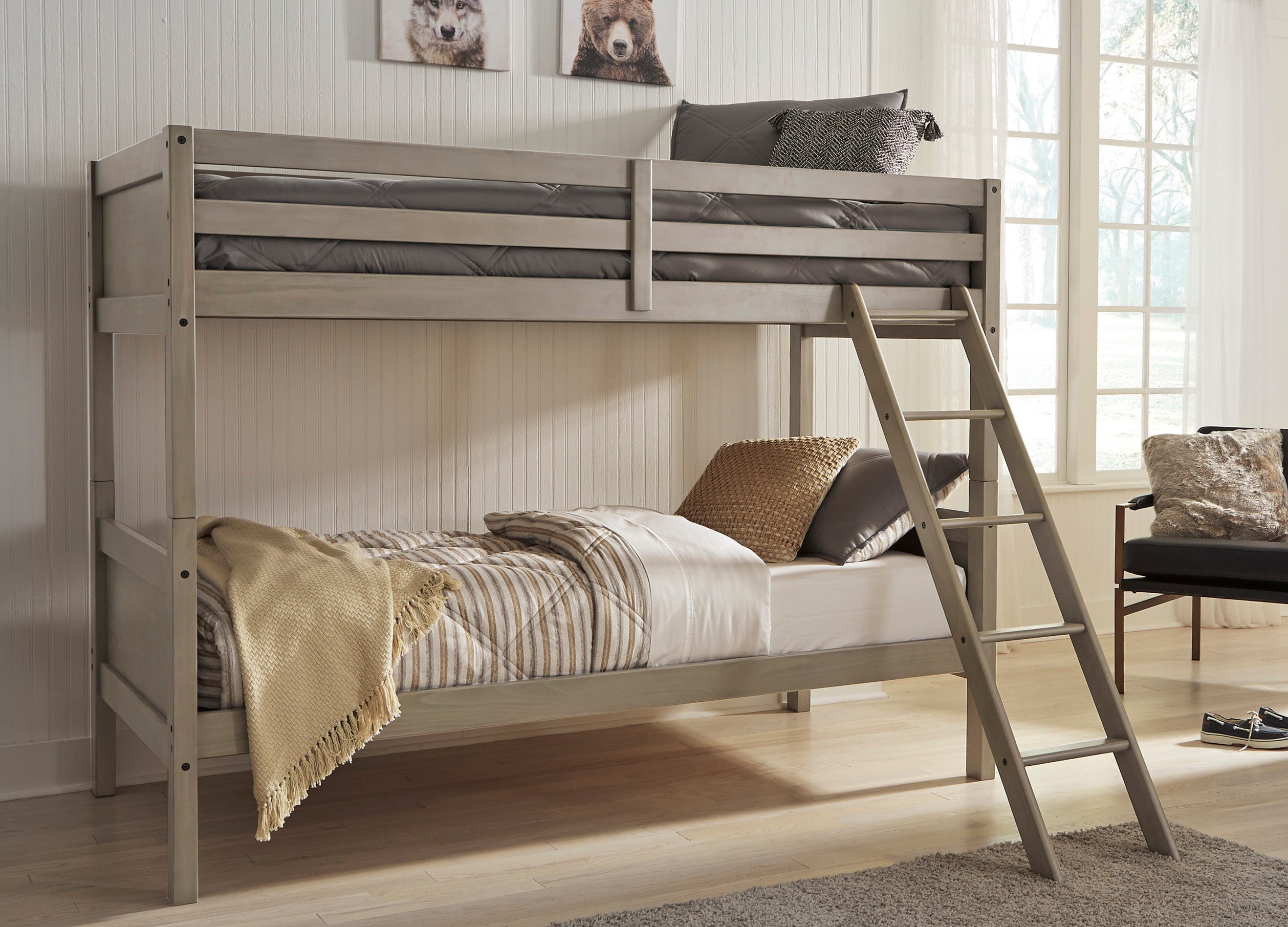 Lettner Twin Bunk Bed with Ladder