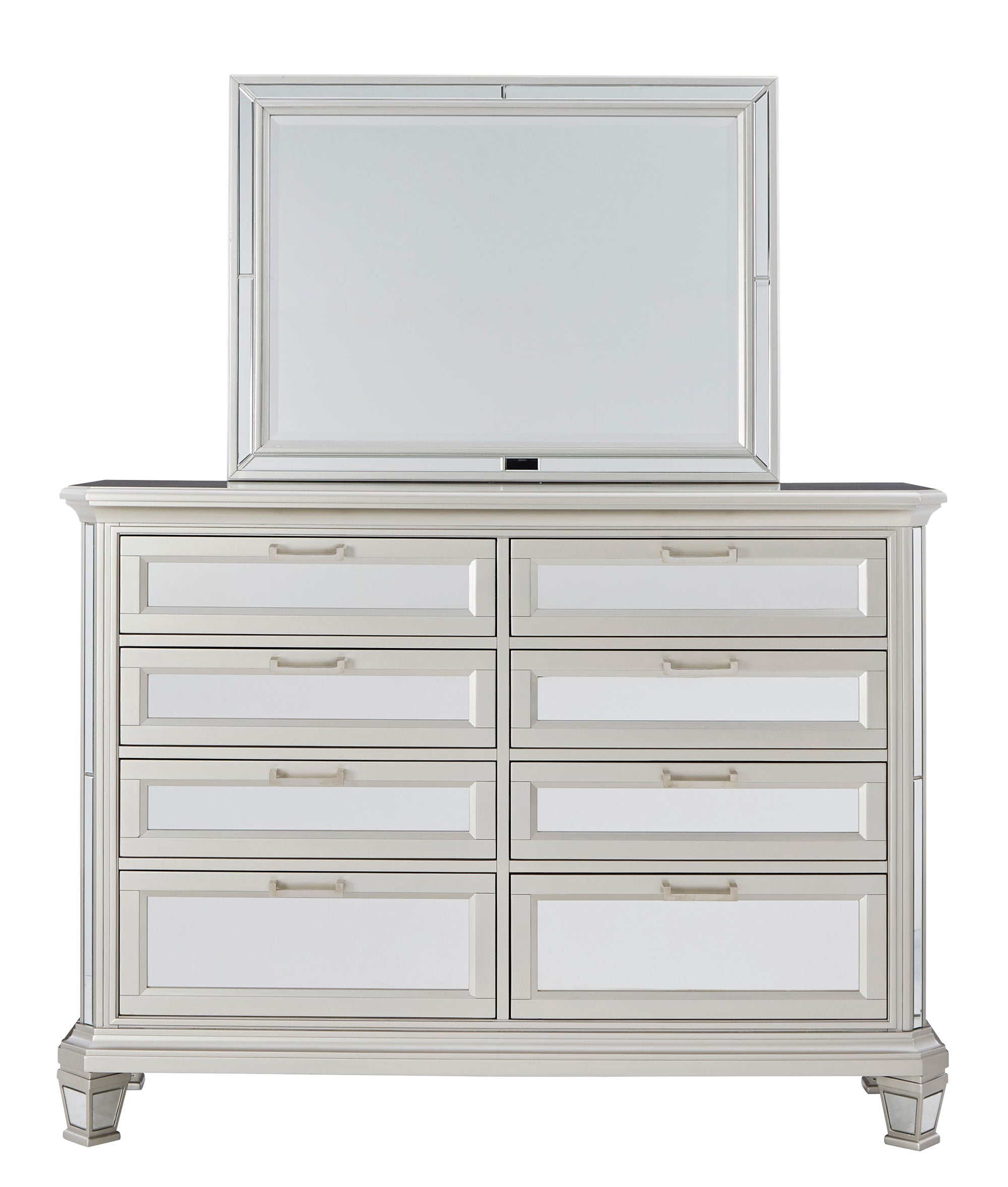 Lindenfield Queen Panel Bed with Mirrored Dresser