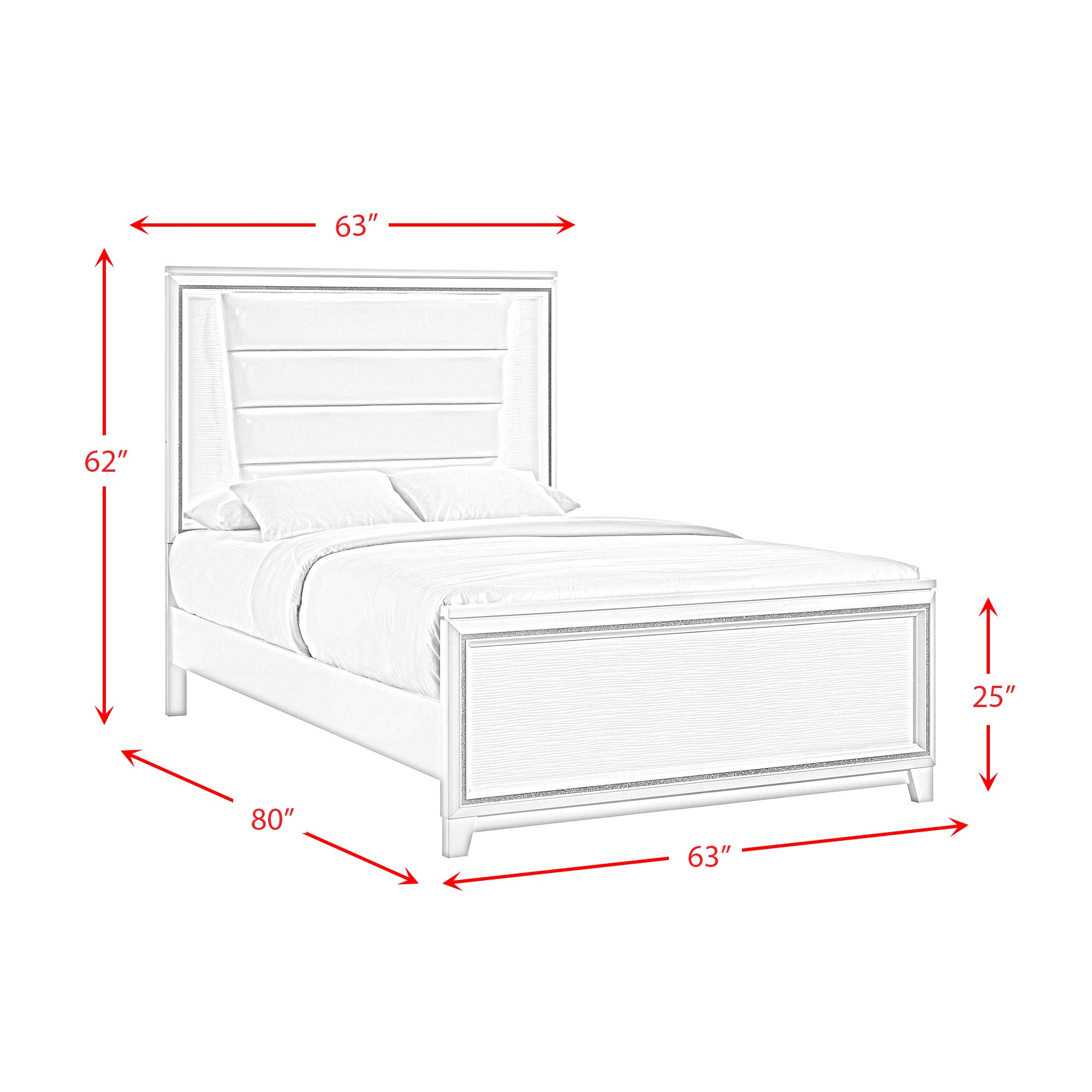 Moondance Queen Panel Bed with Mirrored Dresser