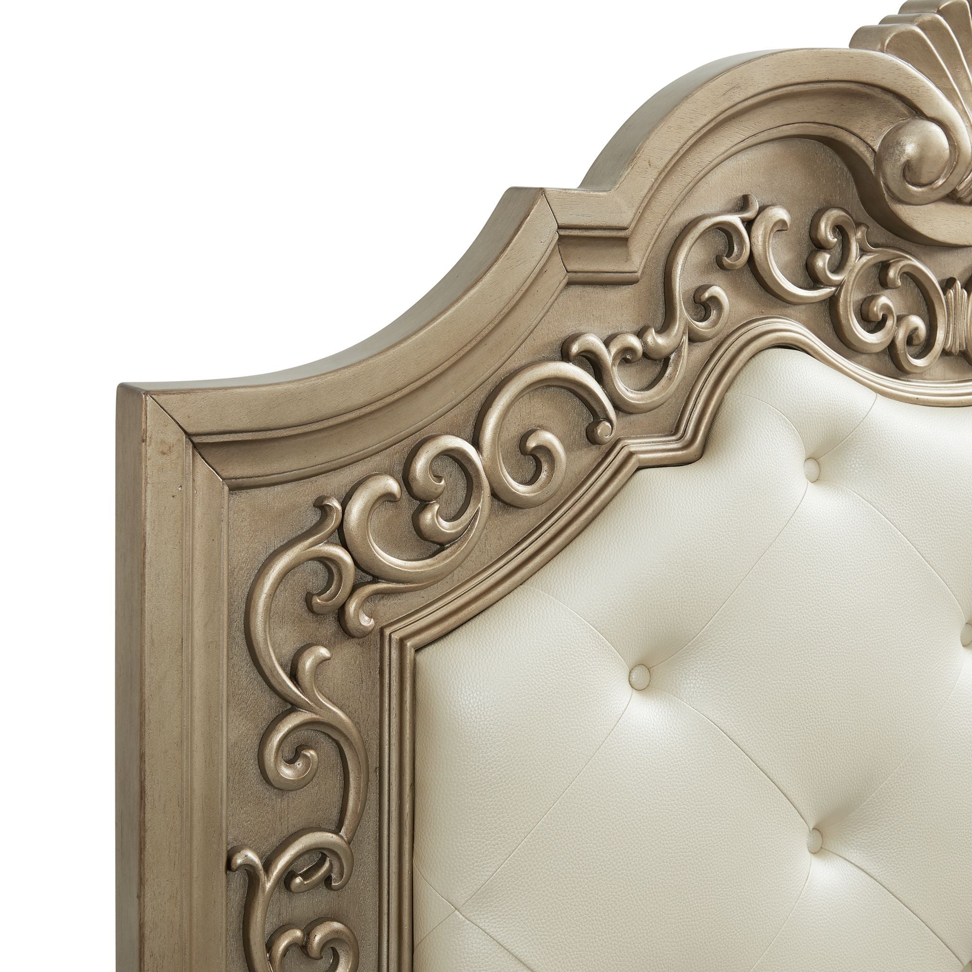 Vincenza Queen Panel Bed with Mirrored Dresser