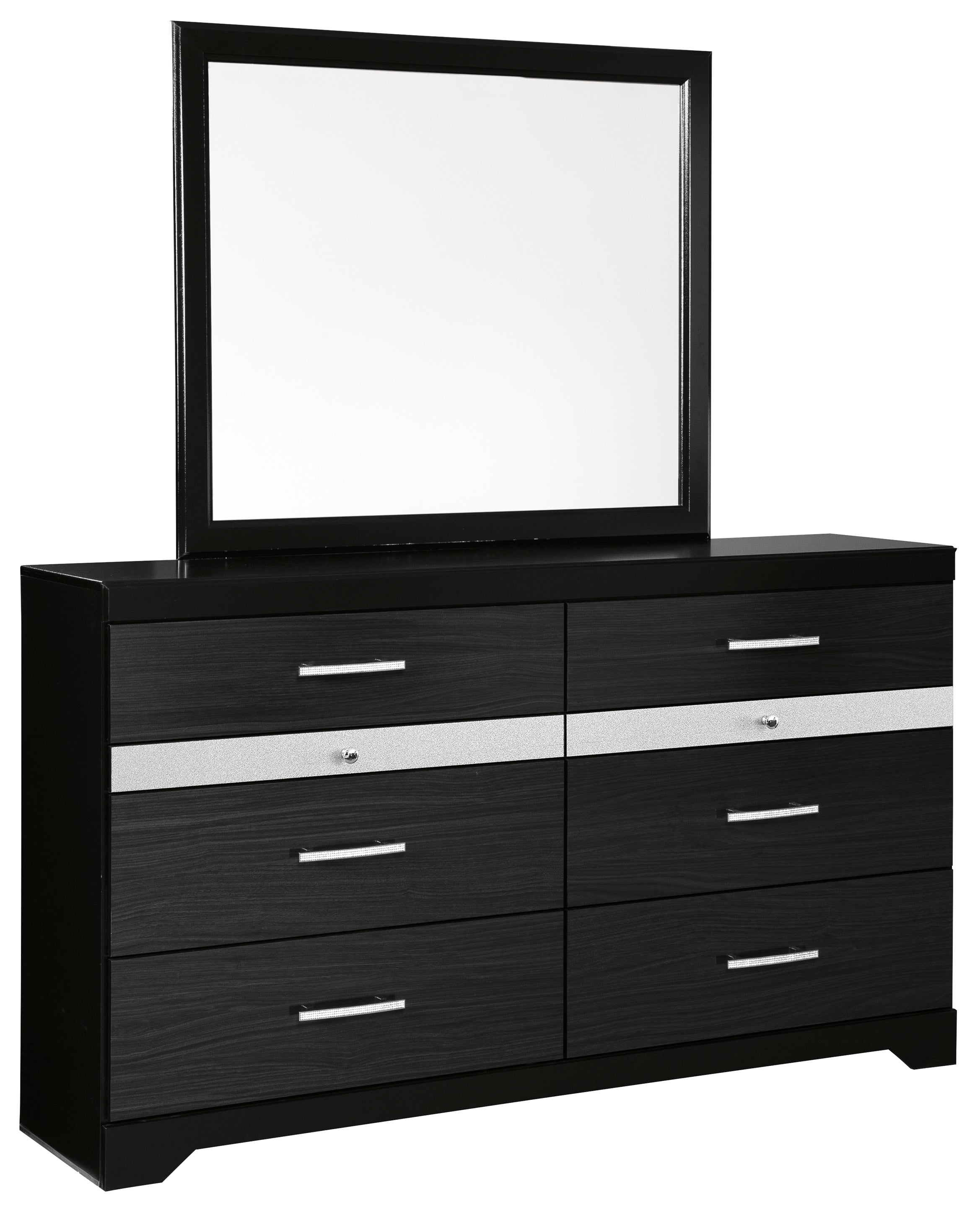 Starberry Queen Poster Bed with Mirrored Dresser