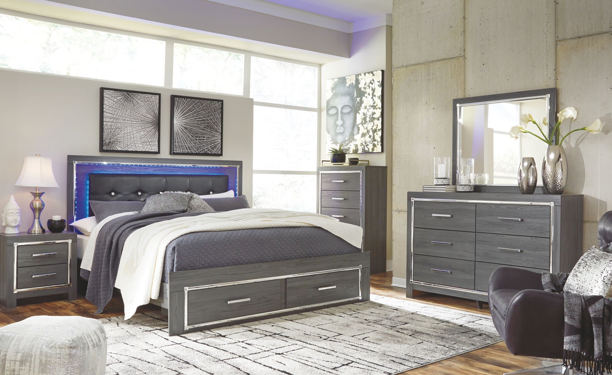 Lodanna Gray Dresser and Mirror