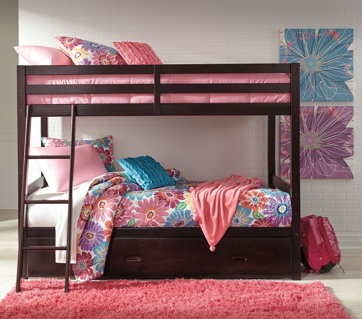 Halanton Twin over Twin Bunk Bed with Storage