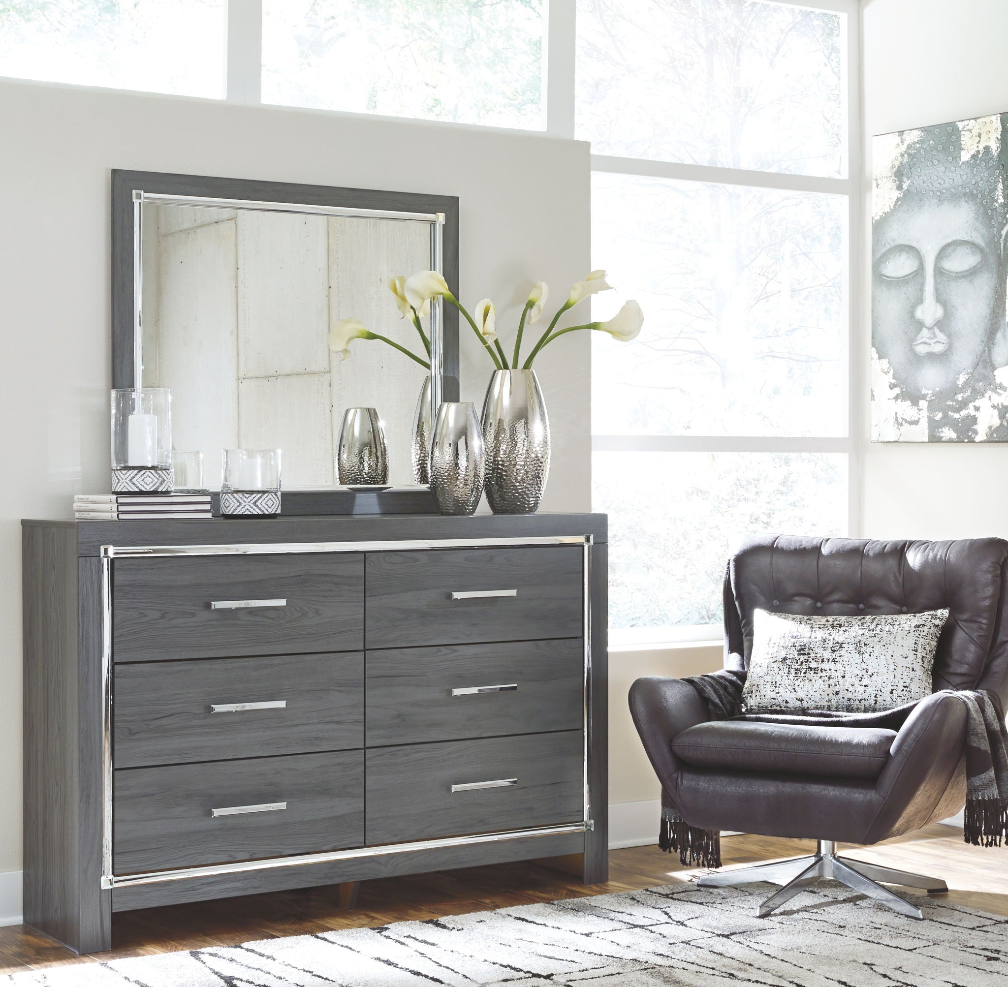 Lodanna Gray Dresser and Mirror