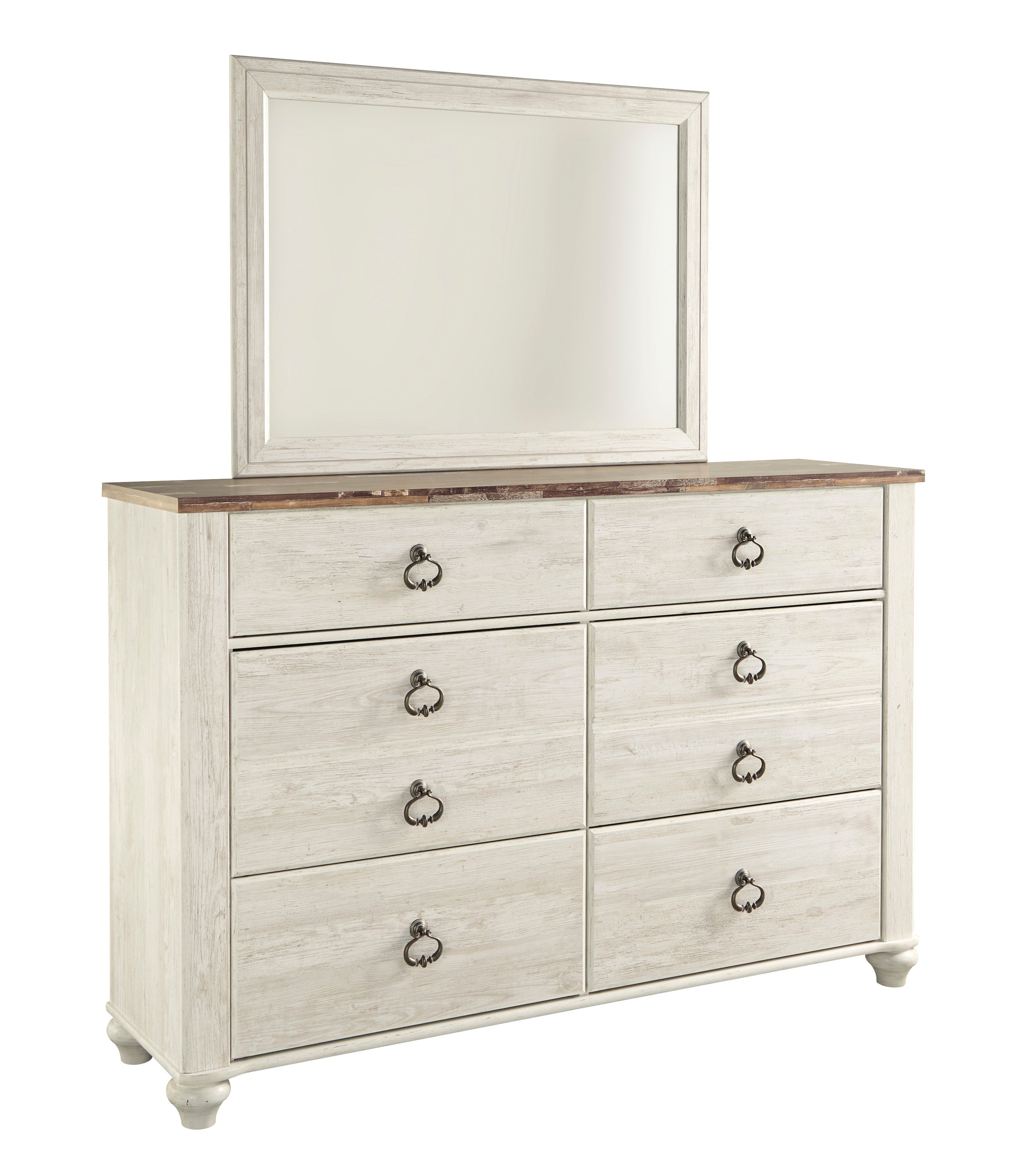 Willowton Queen Panel Bed with Mirrored Dresser