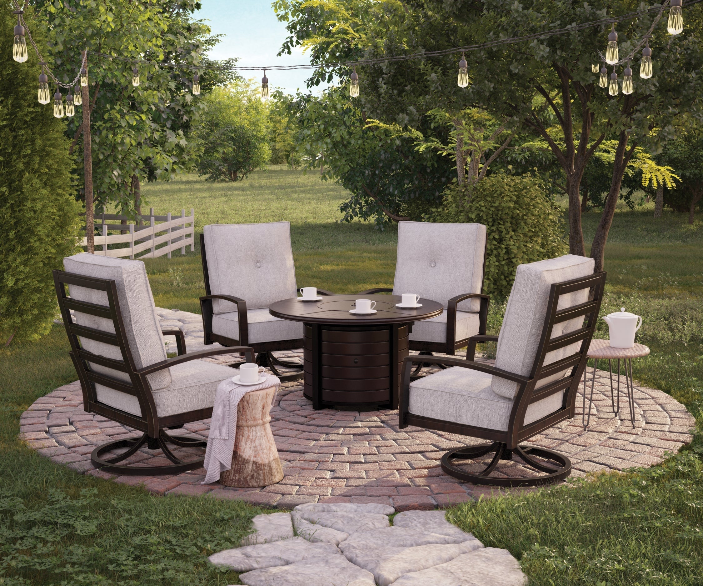 Castle Island Round Fire Pit Table