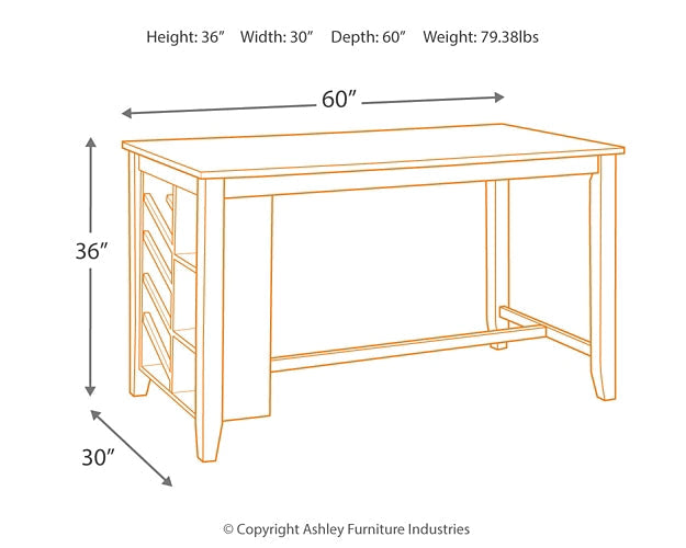 Rokane RECT Counter Table w/Storage