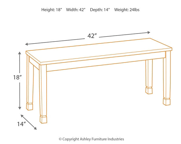 Owingsville Large Dining Room Bench