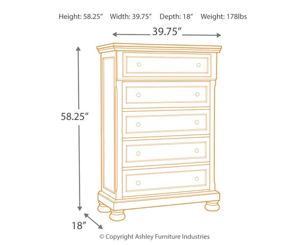 Flynnter Five Drawer Chest