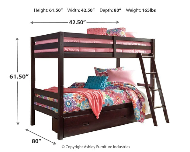 Halanton Twin over Twin Bunk Bed with Storage