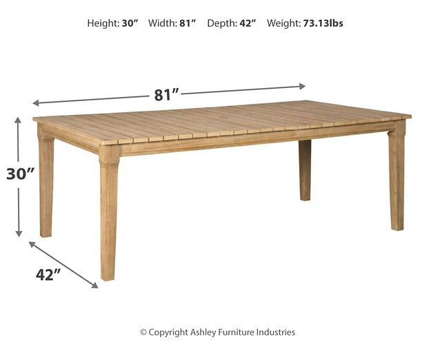 Clare View RECT Dining Table w/UMB OPT