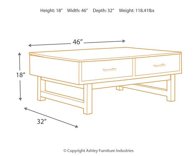 Mondoro Lift Top Cocktail Table