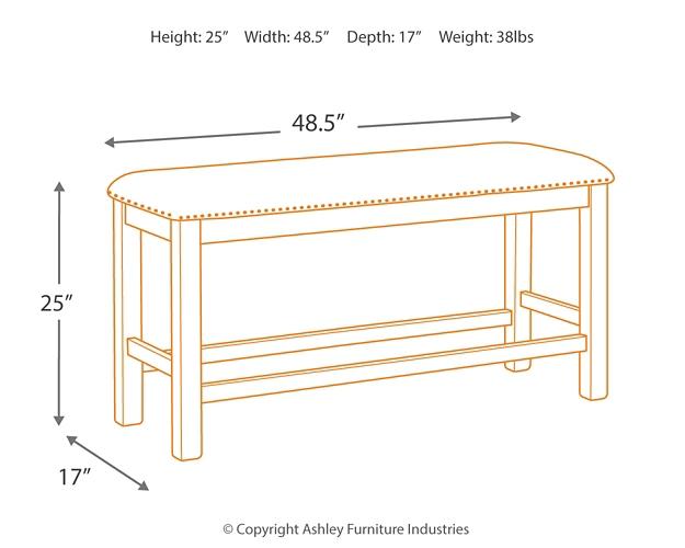 Moriville Counter Height Dining Table and 4 Barstools and Bench