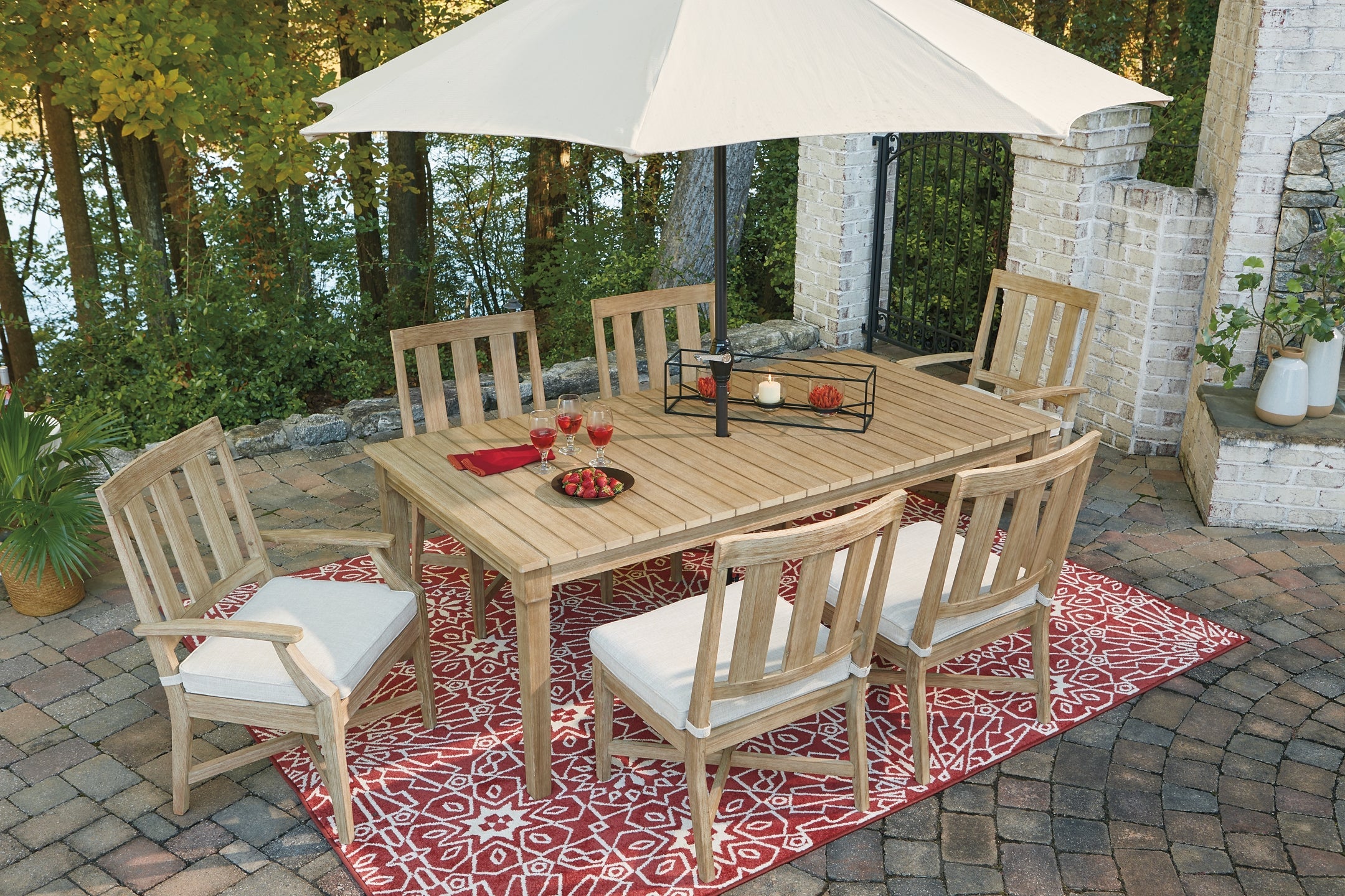 Clare View Outdoor Dining Table and 6 Chairs