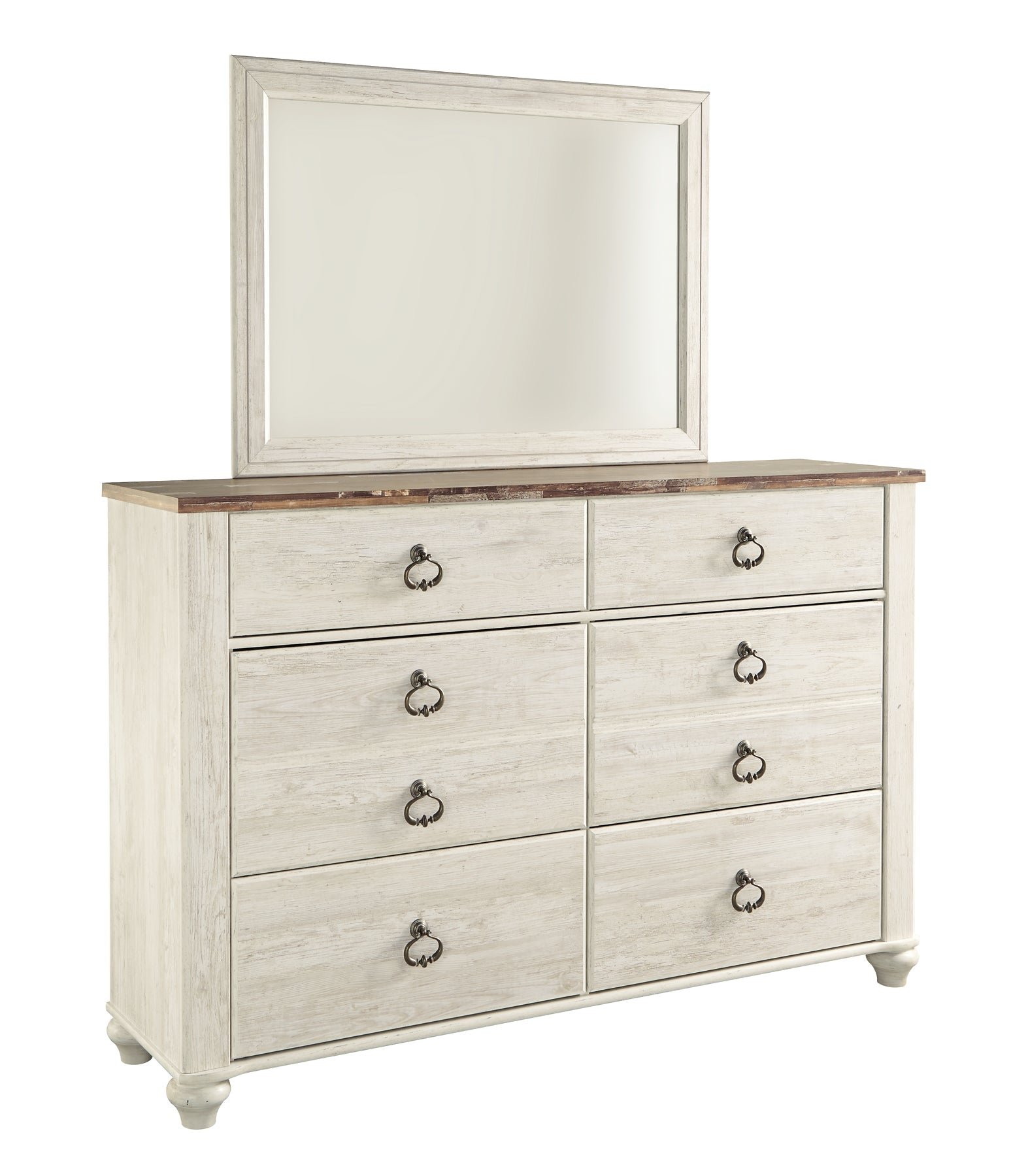 Willowton King Panel Bed with Mirrored Dresser