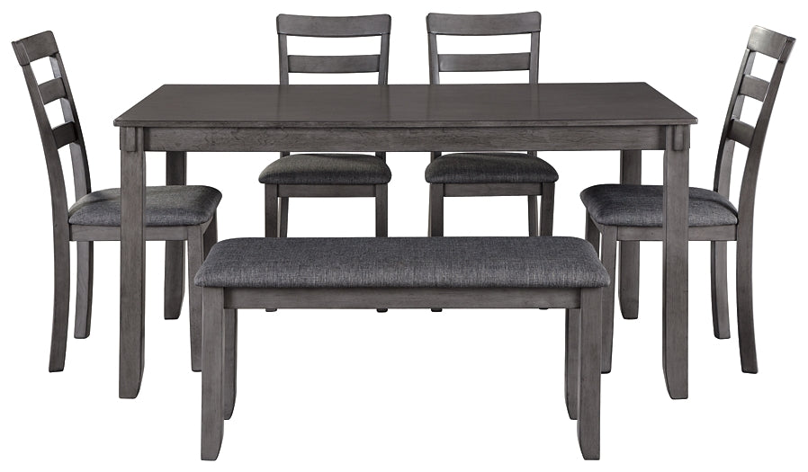 Bridson Dining Table and Chairs with Bench (Set of 6)