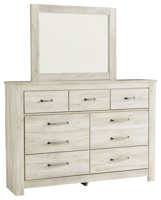 Bellaby King Panel Bed with Mirrored Dresser