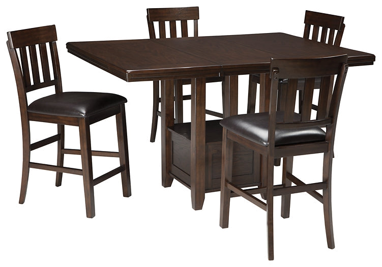 Haddigan Counter Height Dining Table and 4 Barstools