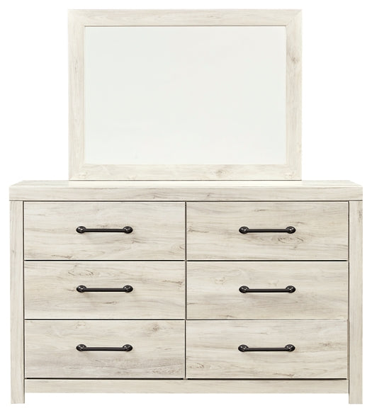 Cambeck Full Panel Bed with Mirrored Dresser