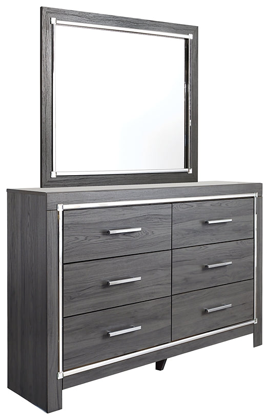 Lodanna Full Panel Bed with Mirrored Dresser