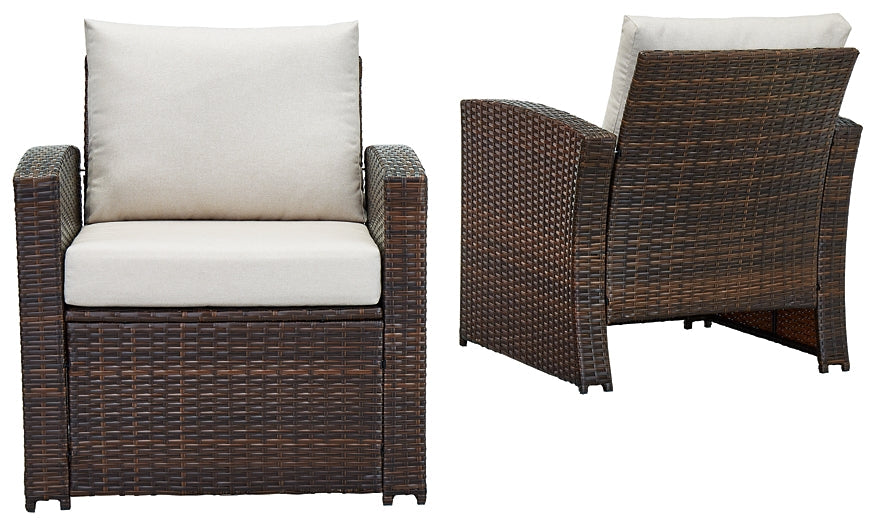 East Brook Outdoor Loveseat and 2 Lounge Chairs with Coffee Table
