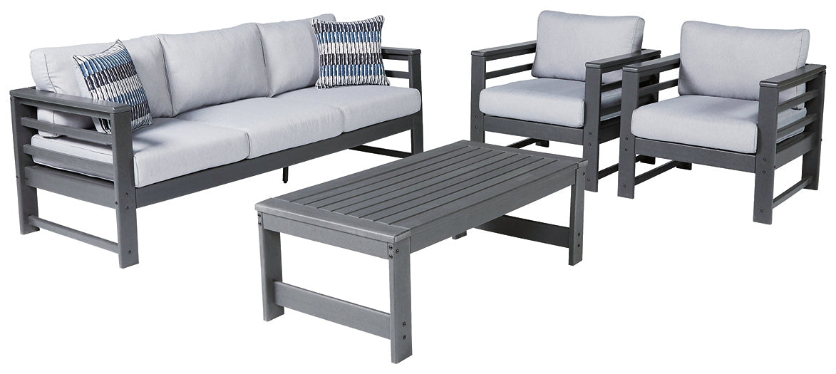Amora Outdoor Sofa and 2 Chairs with Coffee Table