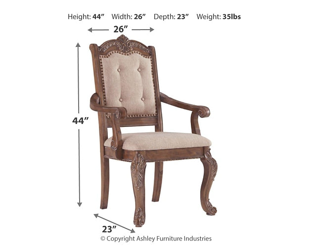 Charmond Dining UPH Arm Chair (2/CN)