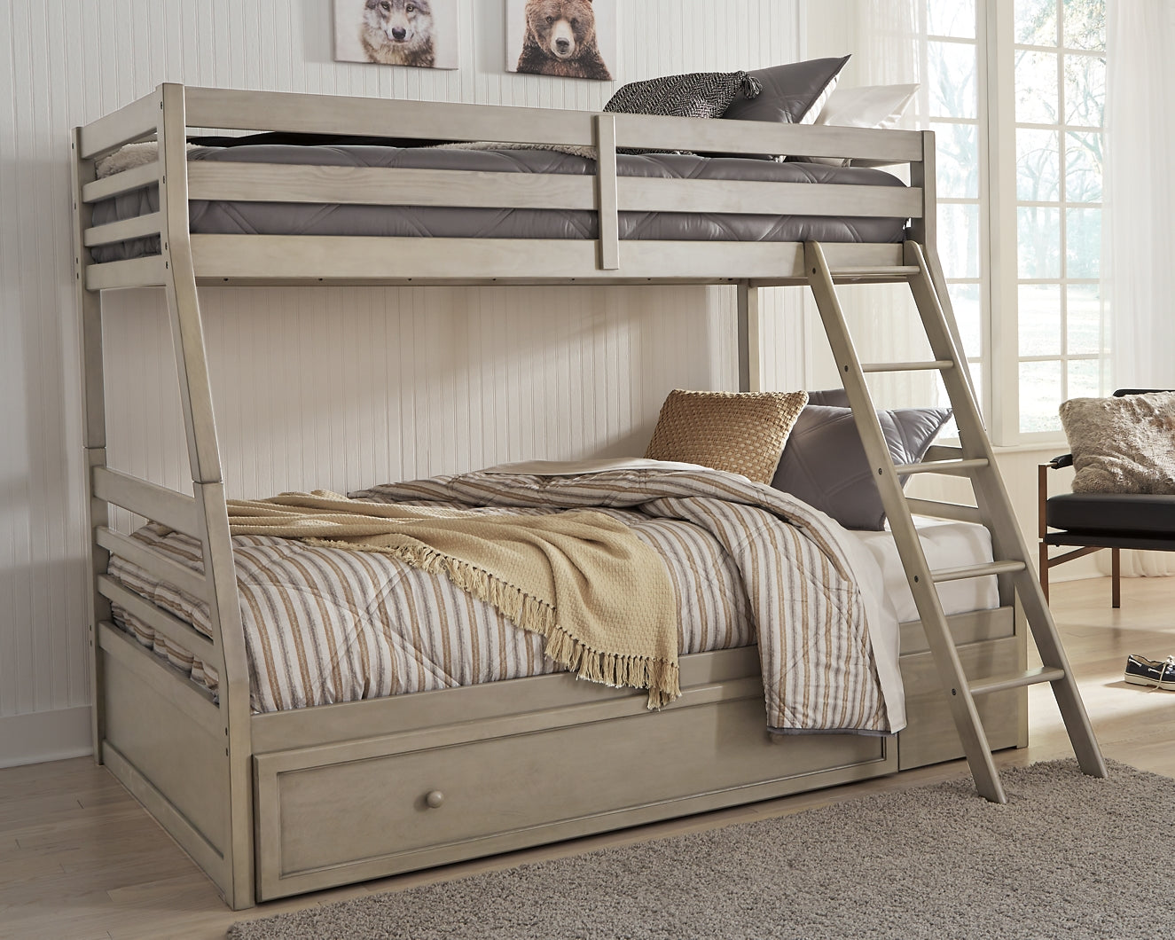 Lettner Twin over Full Bunk Bed with 1 Large Storage Drawer