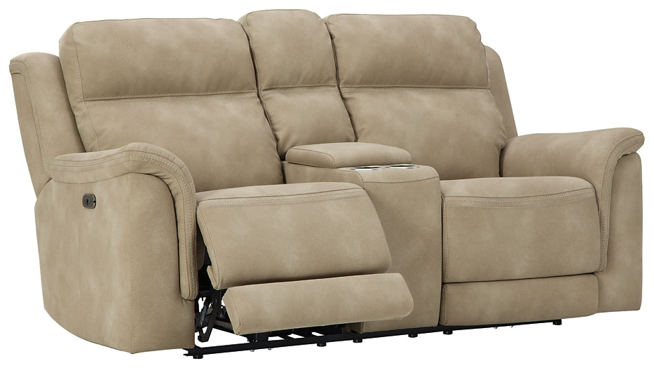 Next-gen Durapella Power Recliner Loveseat with Console and adjustable Headrest