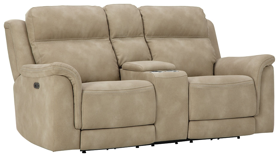 Next-gen Durapella Power Recliner Loveseat with Console and adjustable Headrest