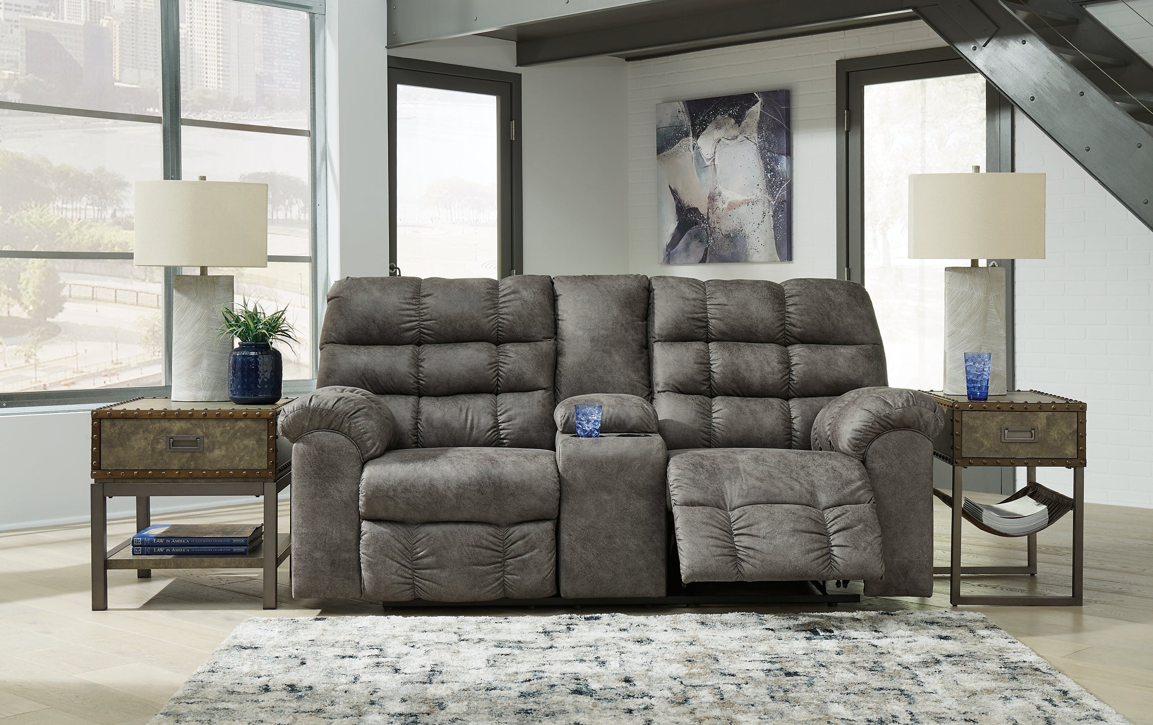 Derwin DBL Rec Loveseat w/Console