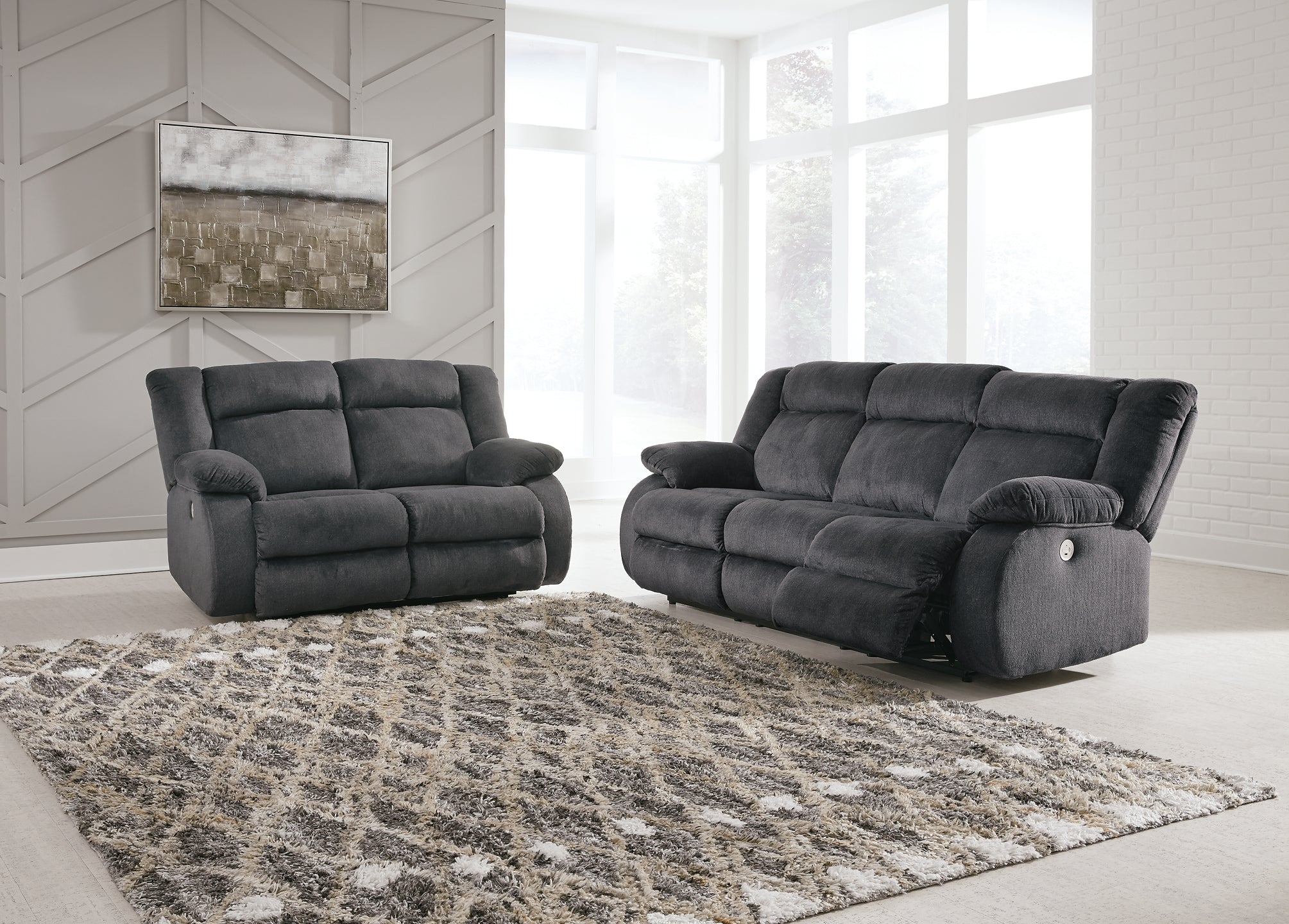 Burkner Power Reclining Sofa and Loveseat