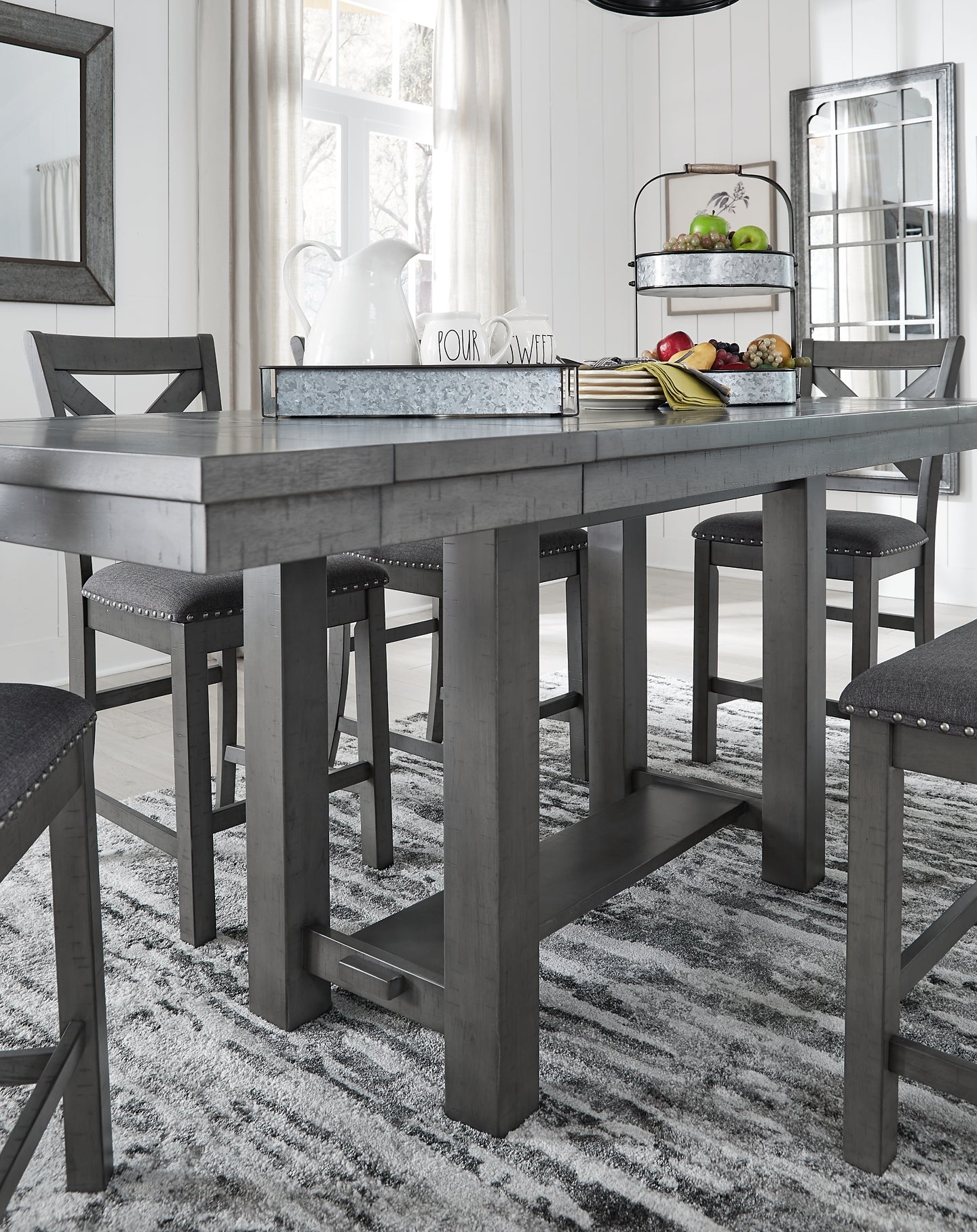 Myshanna Counter Height Dining Table and 6 Barstools