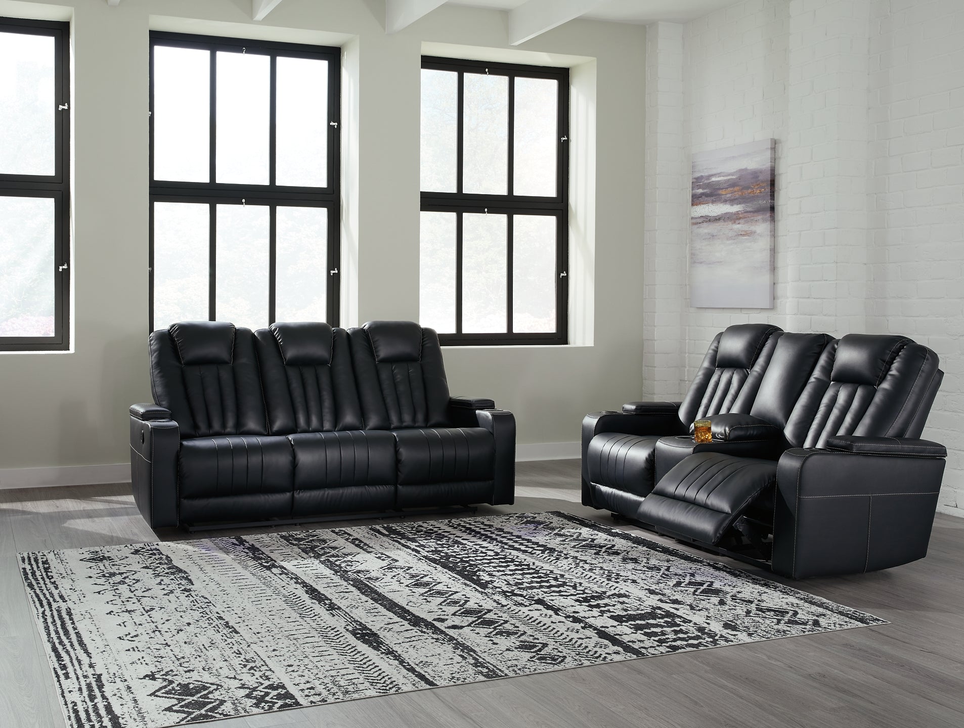 Center Point Manual Reclining Sofa and Loveseat