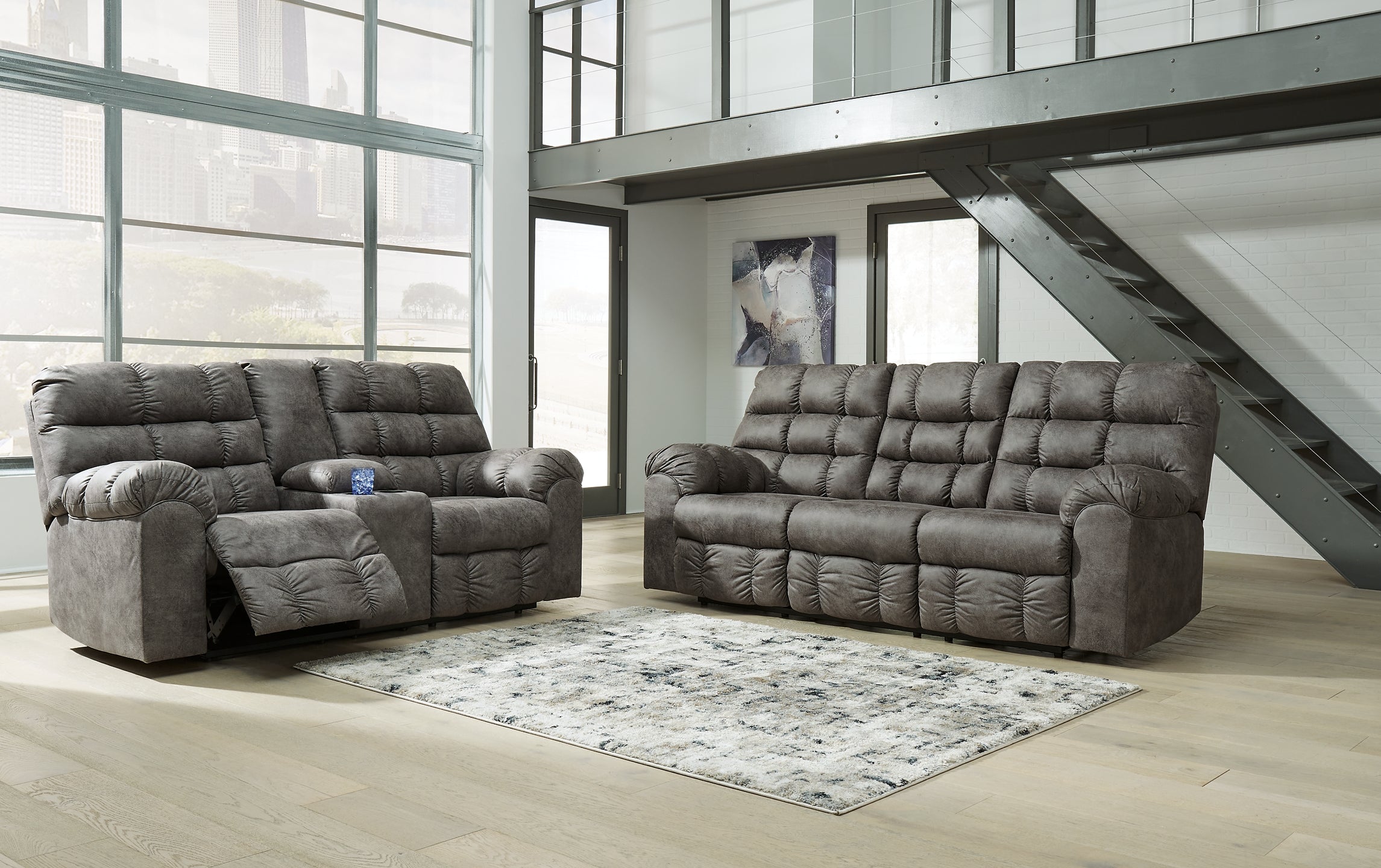 Derwin Manual Reclining Sofa and Loveseat