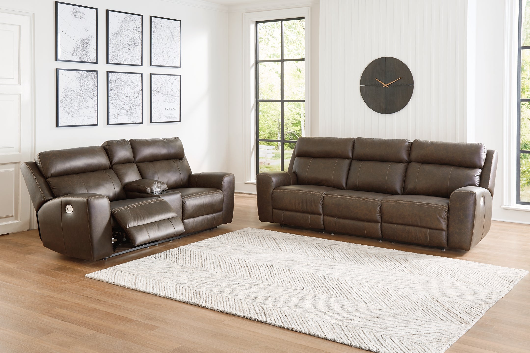 Roman Power Reclining Sofa and Loveseat