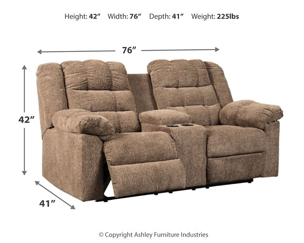 Workhorse DBL Rec Loveseat w/Console