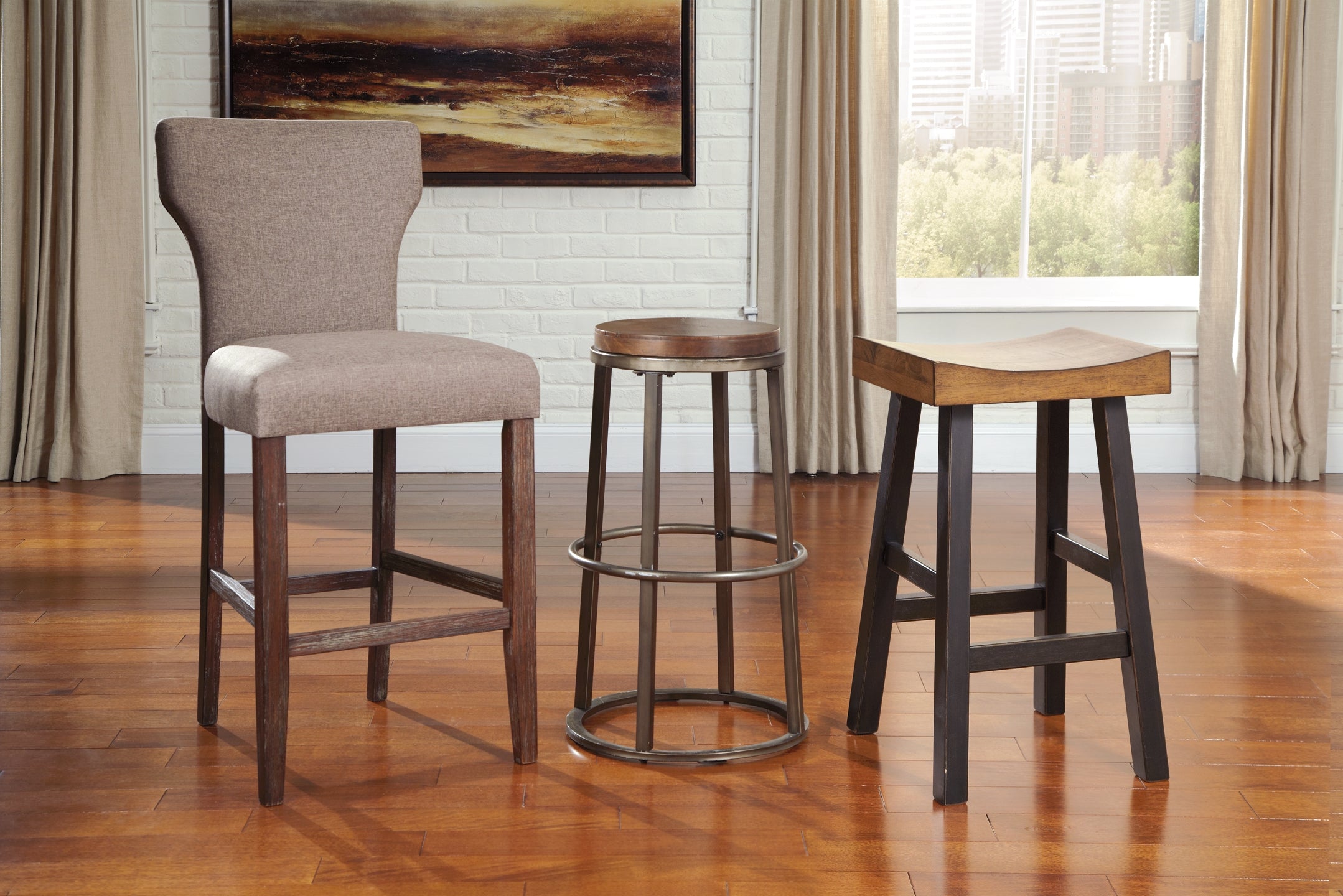 Glosco Bar Height Bar Stool (Set of 2)