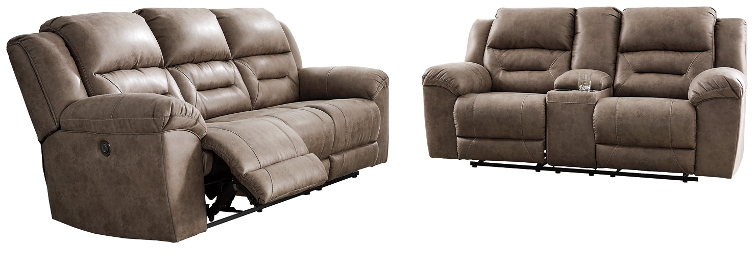 Stoneland Power Reclining Sofa and Loveseat